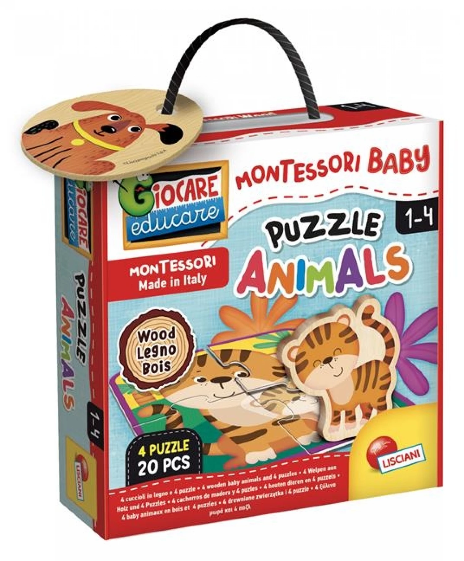 MONTESORI BABY EDUKATIVNA KUTIJA 4 PUZZLE ANIMALS LISCIANI