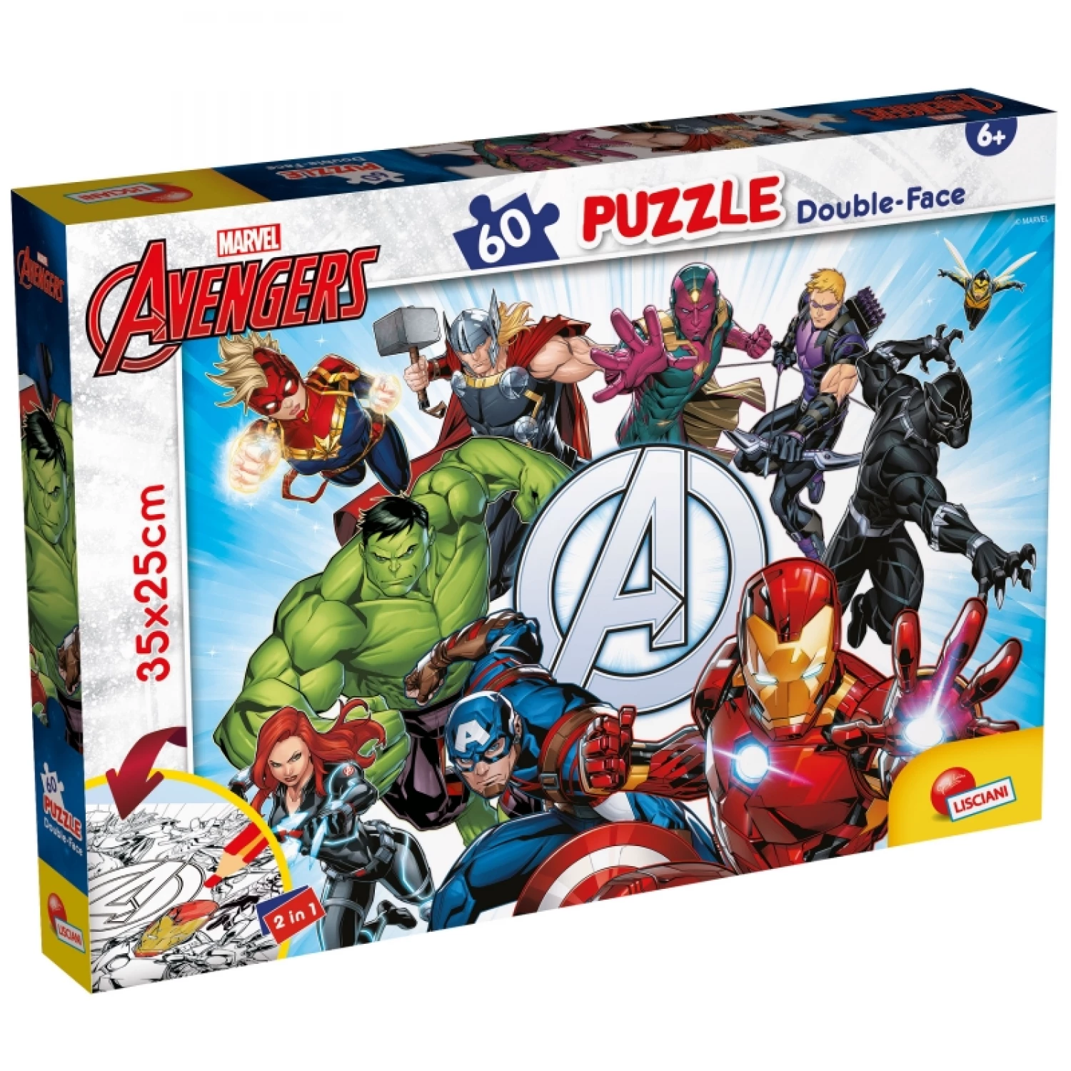 SLAGALICA LISCIANI 60PCS MARVEL AVENGERS 2U1 SLOZI I OBOJI 99658