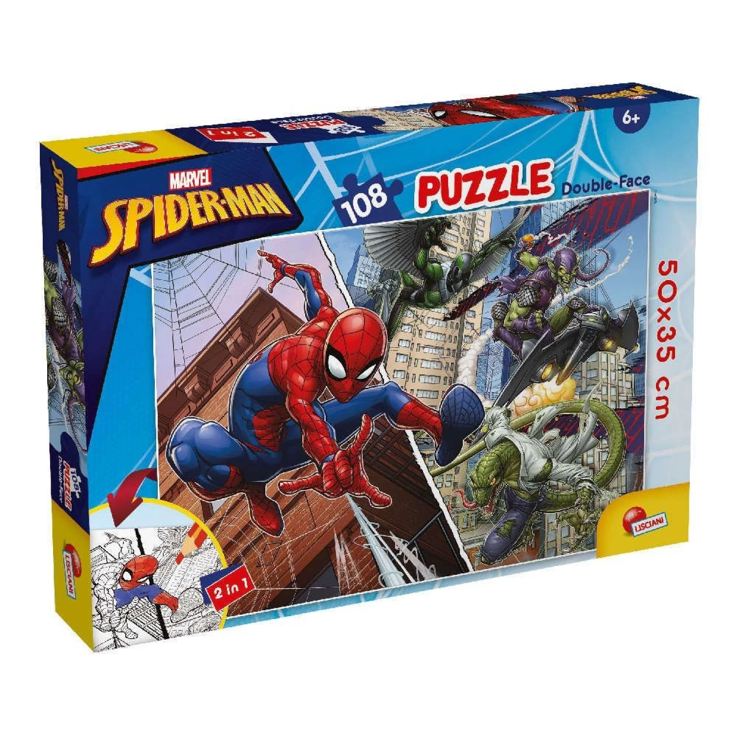 SLAGALICA LISCIANI 108PCS MARVEL SPIDERMAN 2U1 SLOZI I OBOJI 99702