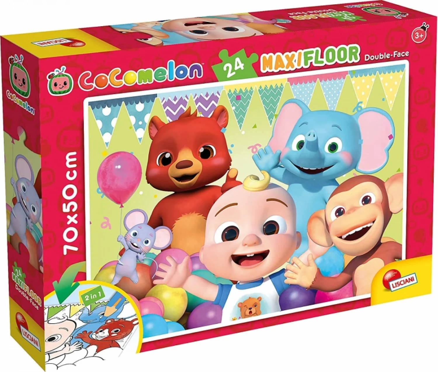 SLAGALICA LISCIANI 24PCS MAXI COCOMELON BEST FRIENDS 2U1 SLOZI I OBOJI 91003