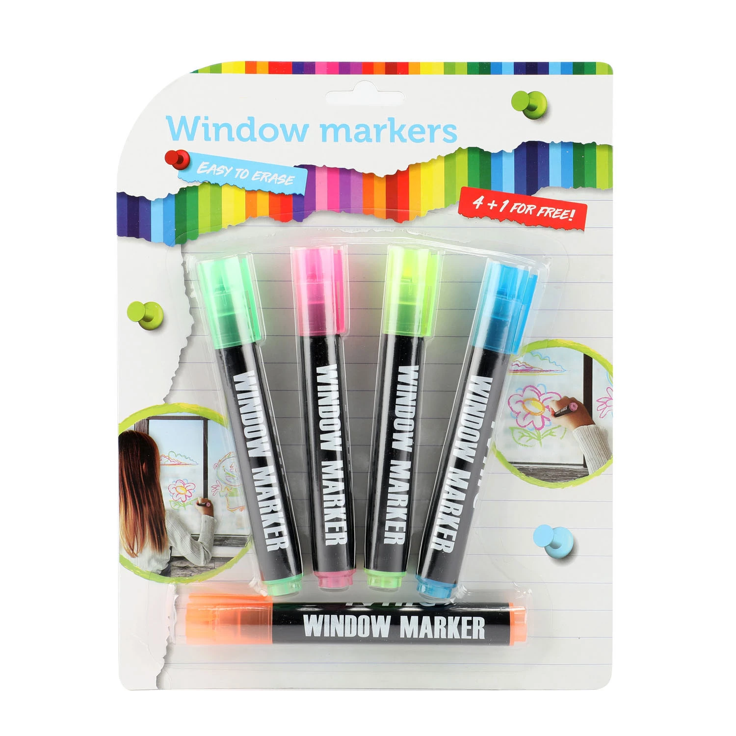 MARKERI ZA CRTANJE PO PROZORU 5PCS