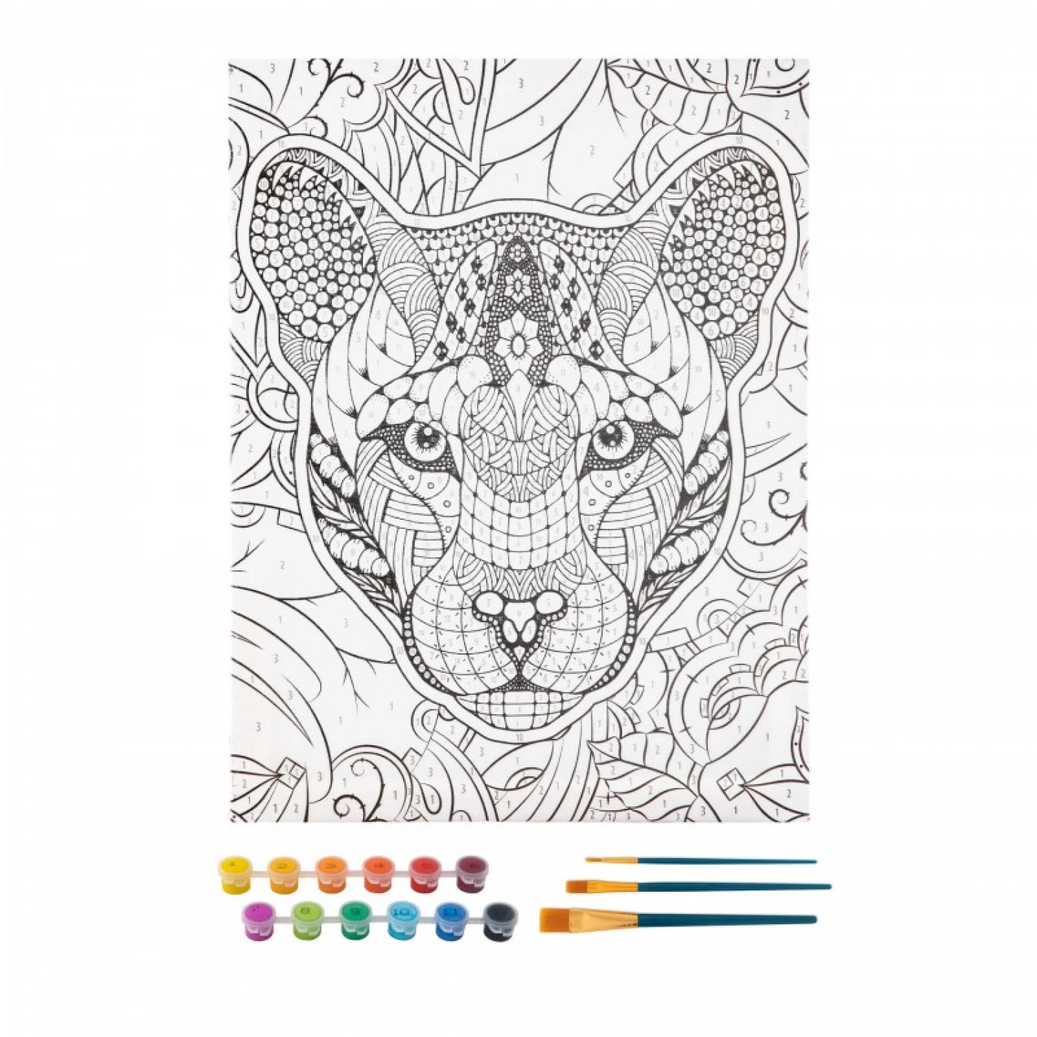 OBOJI PO BROJEVIMA TIGAR 30X40CM + 12 BOJA