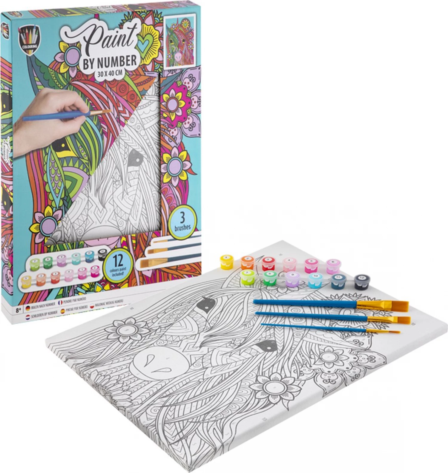 PAINT BY NUMBER JEDNOROG 30X40+12 BOJA