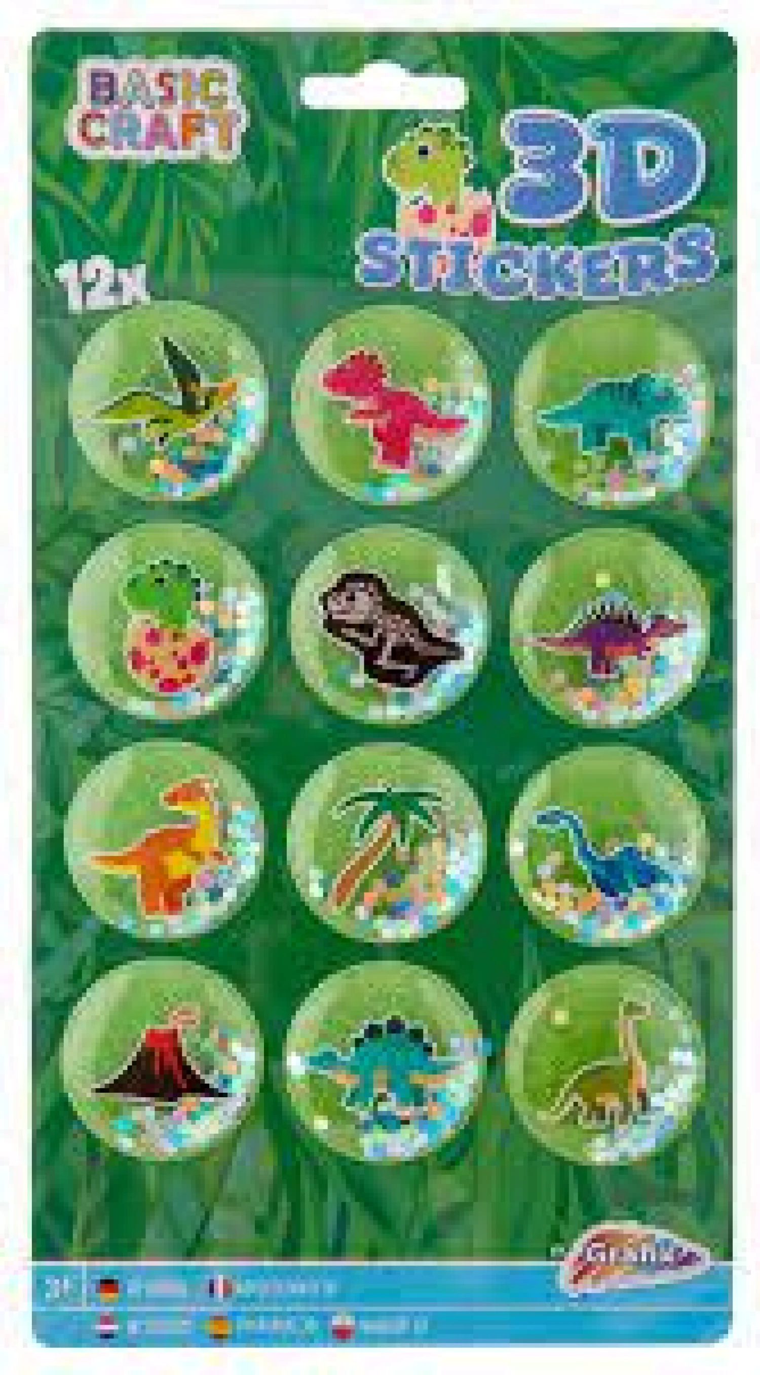 3D STIKERI GLITTER 12PCS 3ASS