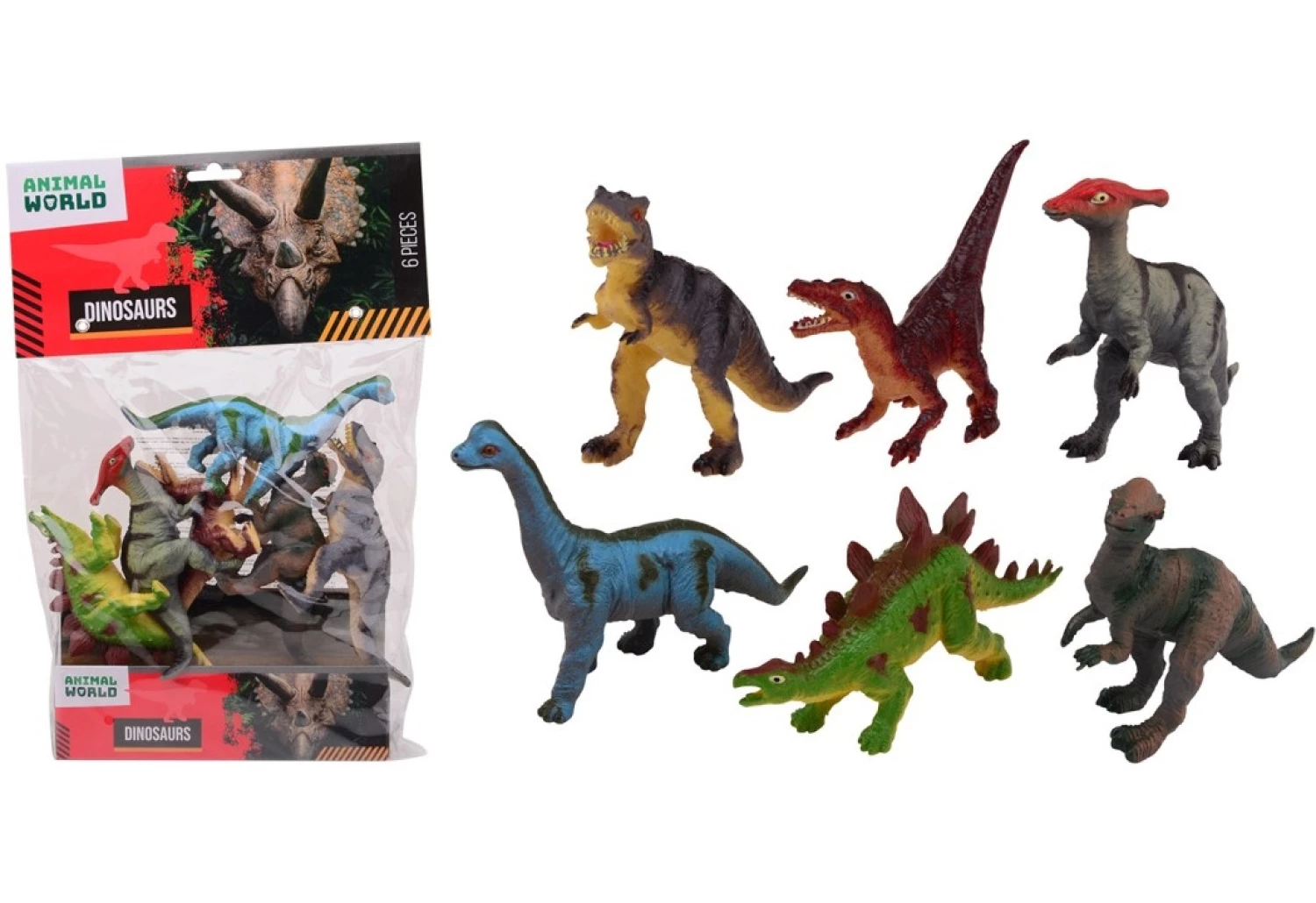 ŽIVOTINJE DINOSAURUSI U KESI 6PCS ANIMAL WORLD