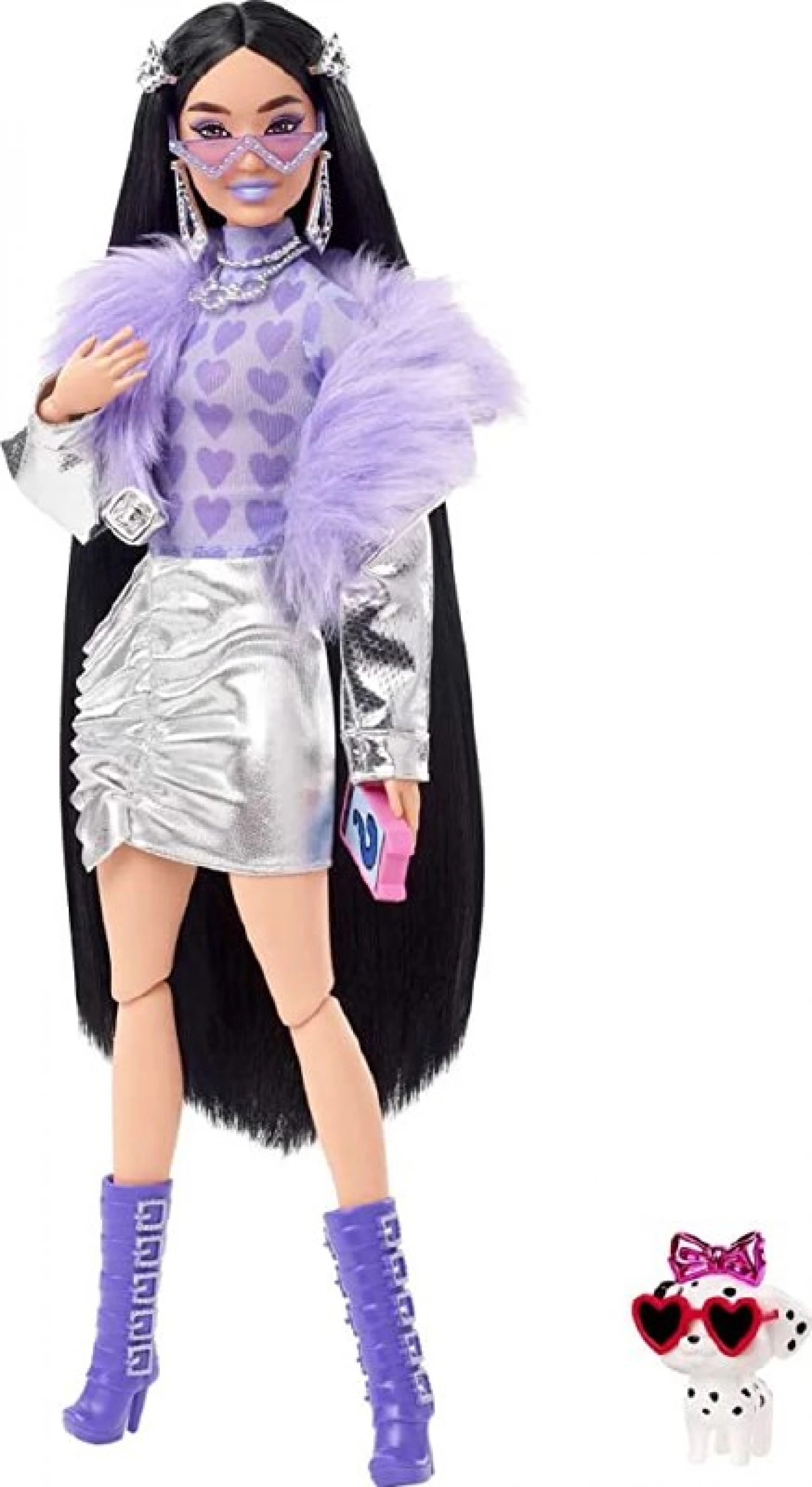 BARBIE LUTKA EXTRA LAVENDER OUTFIT HHN07