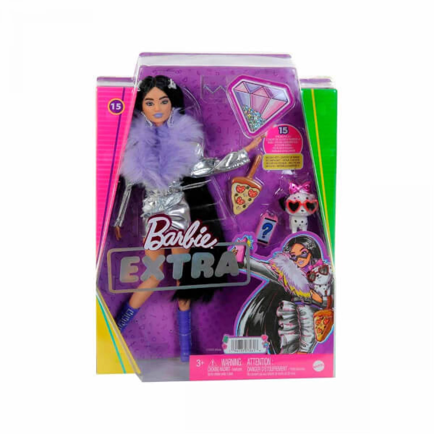 BARBIE LUTKA EXTRA LAVENDER OUTFIT HHN07