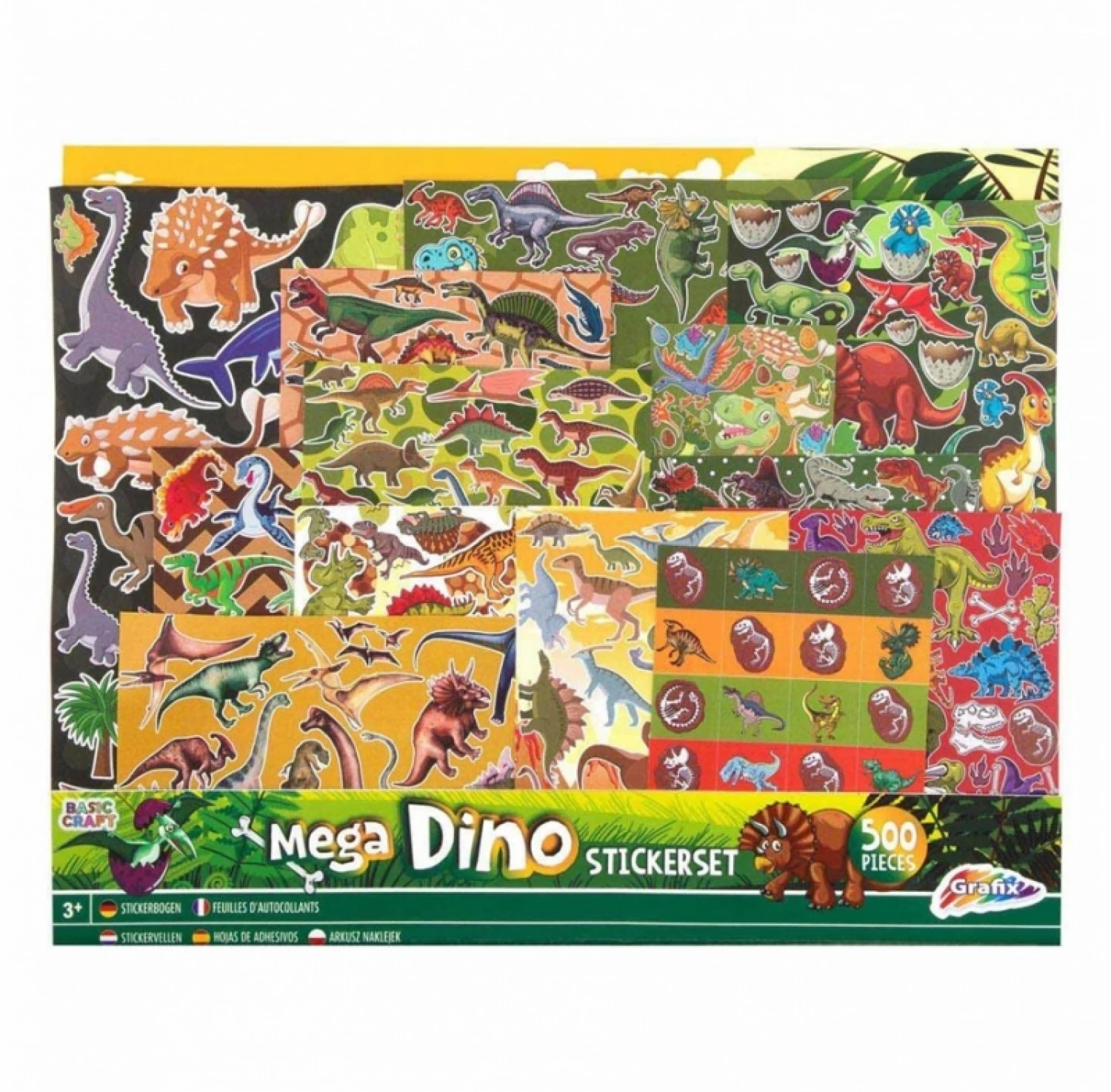 KNJIGA SA STIKERIMA DINOSAURUS 40X32 CM 500PCS 100081
