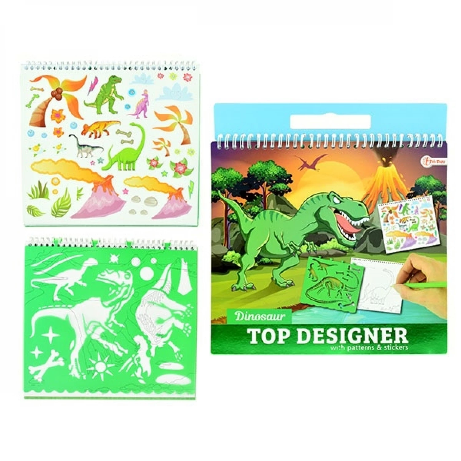 TOP DESIGNER KNJIGA ZA CRTANJE SA STIKERIMA DINOSAURUS