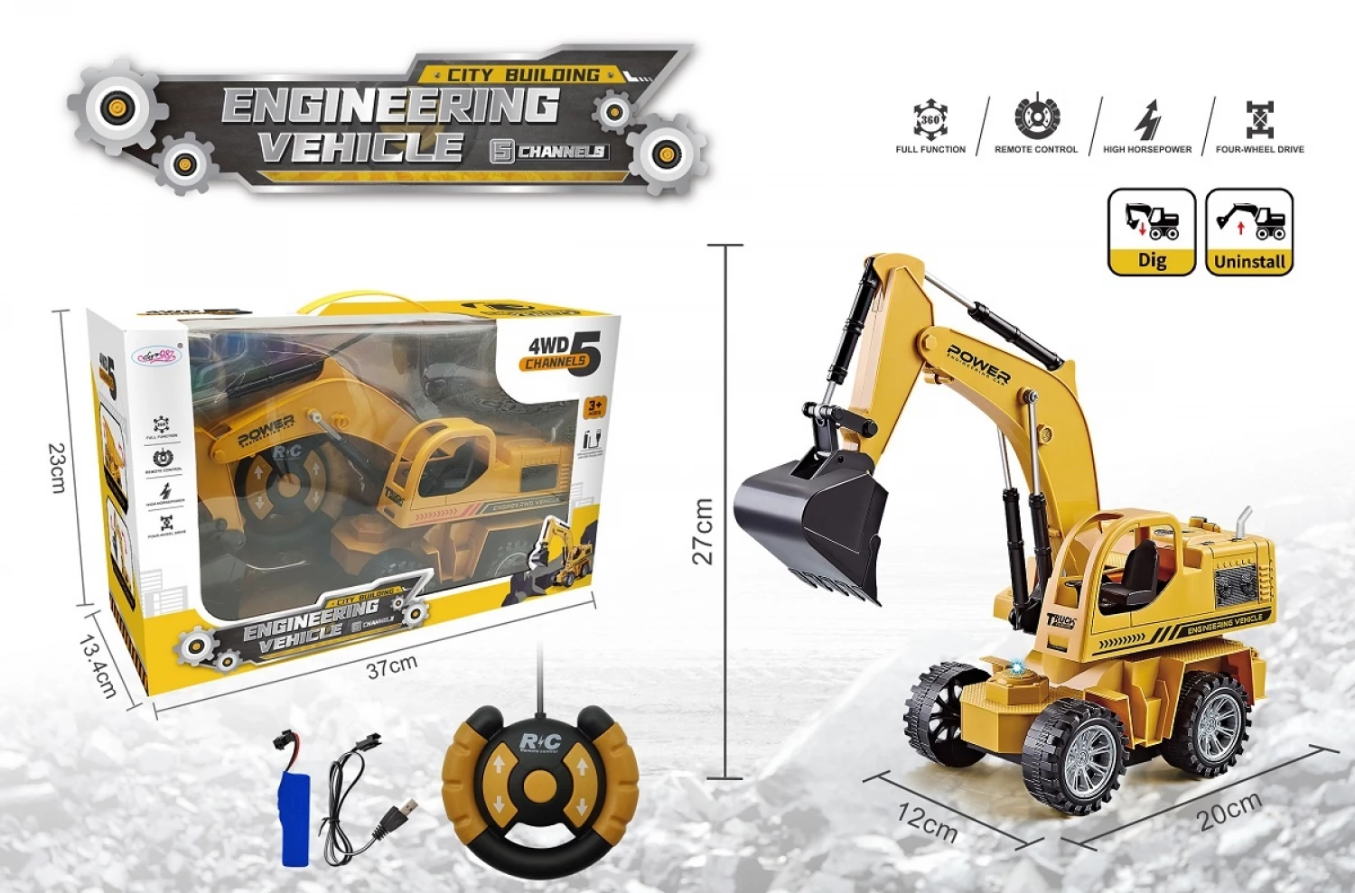 BAGER ROVOKOPAC SA TOCKOVIMA R/C 37x13.5x22.5 DY987-121A