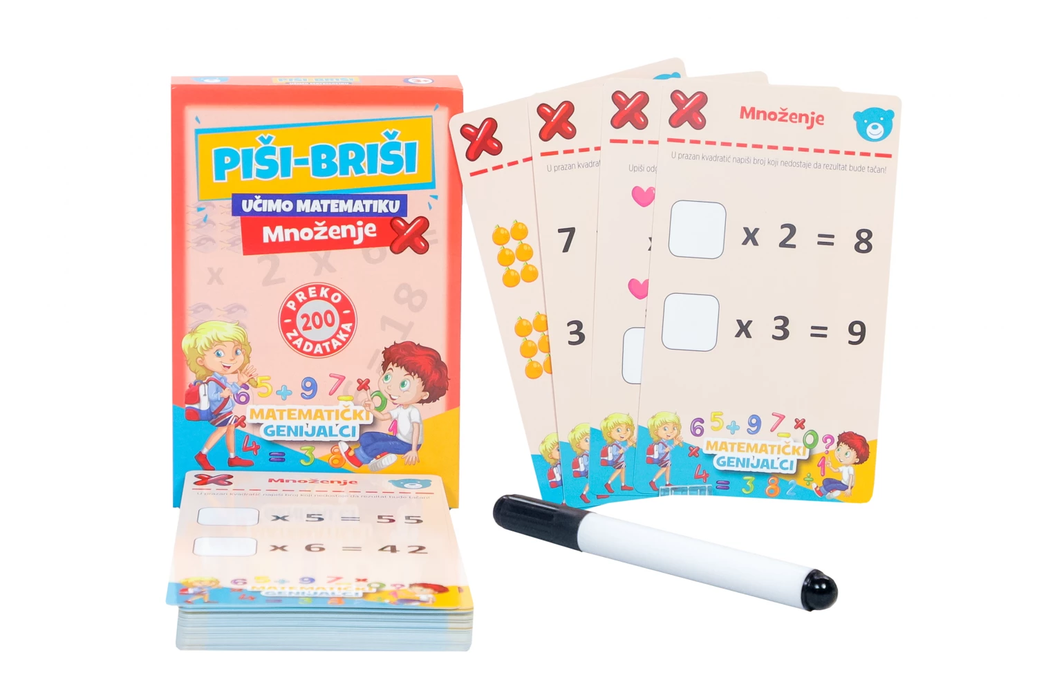 EDUKATIVNE KARTICE PISI-BRISI MNOZENJE 01885