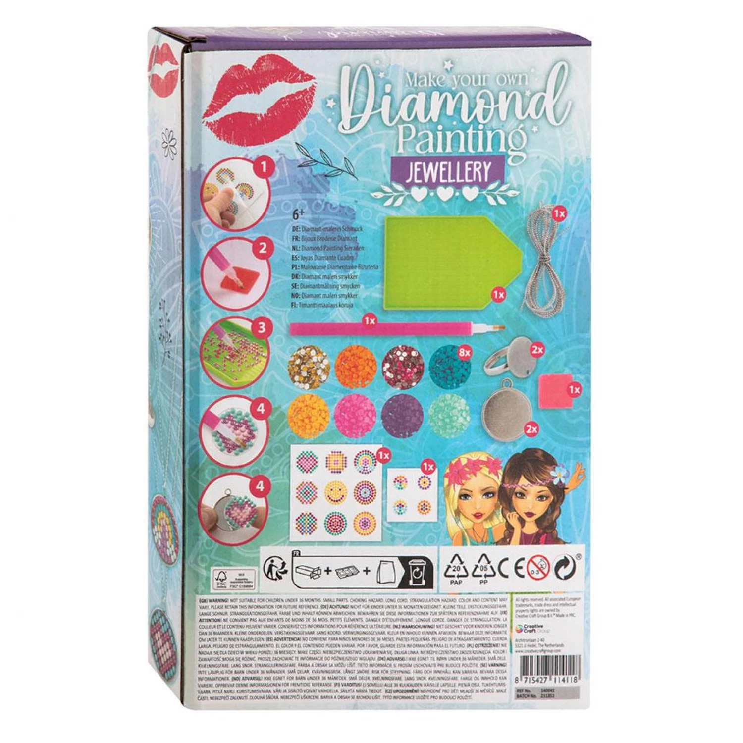 BESTIES KREATIVNI SET DIAMOND PAINTING - NAKIT 4PCS 26x17cm