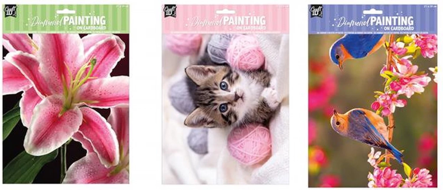 DIAMOND PAINTING NA KARTONU A4 3ASS CR2045/GE