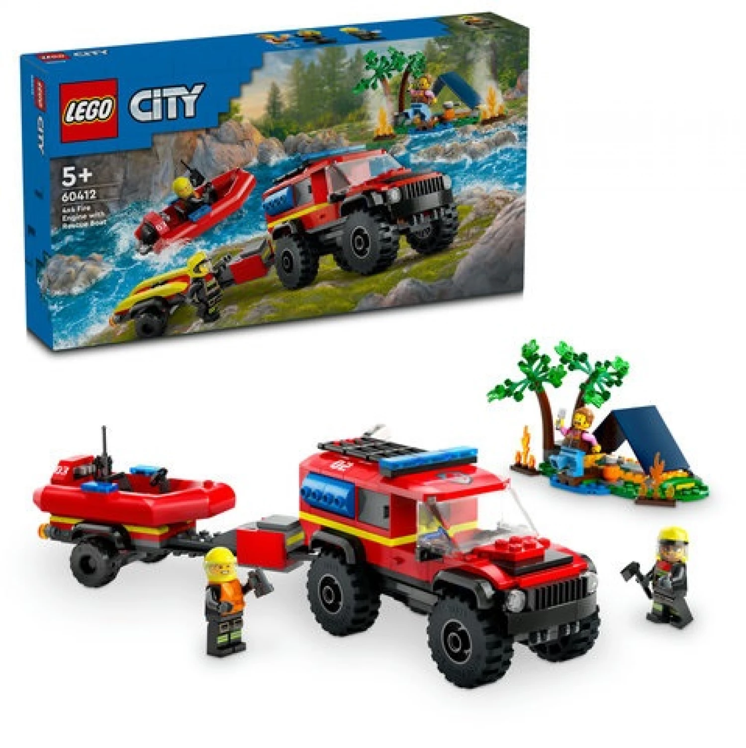 LEGO CITY FIRE 4X4 FIRE TRUCK WITH RESCUE BOAT