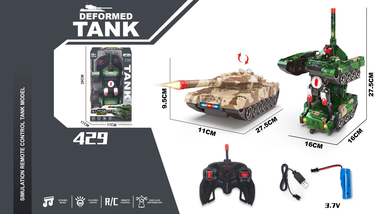 TRANSFORMERS TENK 1:18 R/C USB 429