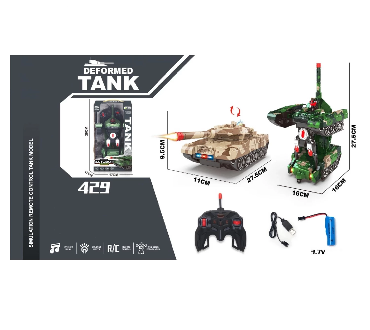 TRANSFORMERS TENK 1:18 R/C USB 429