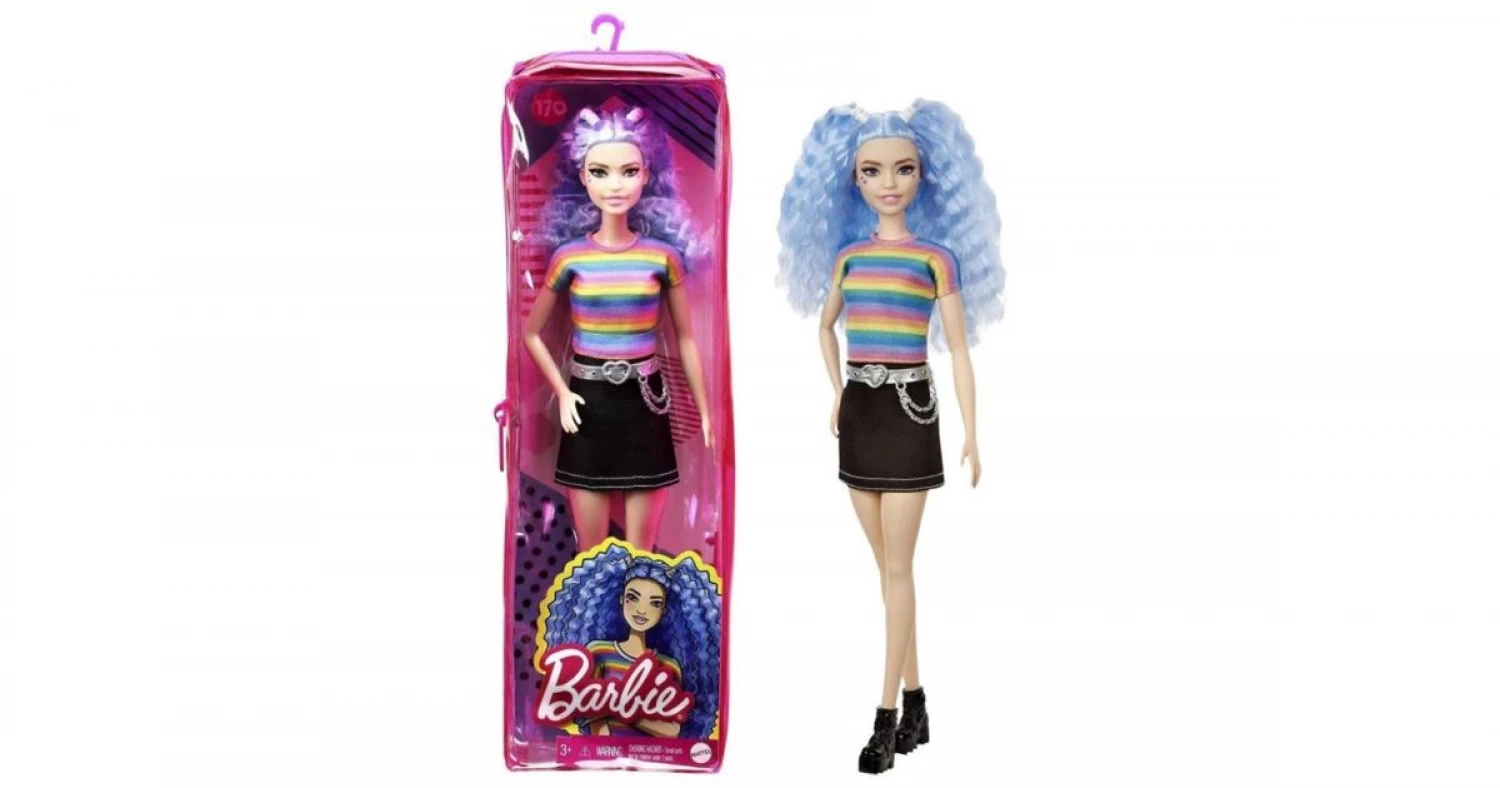 BARBIE LUTKA FASHIONISTAS U BLUZI BOJE DUGE MATTEL