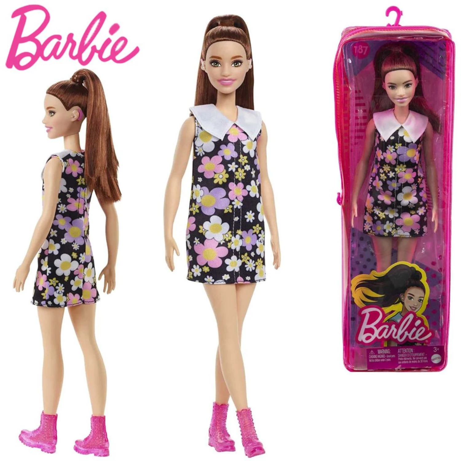 BARBIE LUTKA FASHIONISTAS U HALJINI SA CVETNIM DEZENOM MATTEL