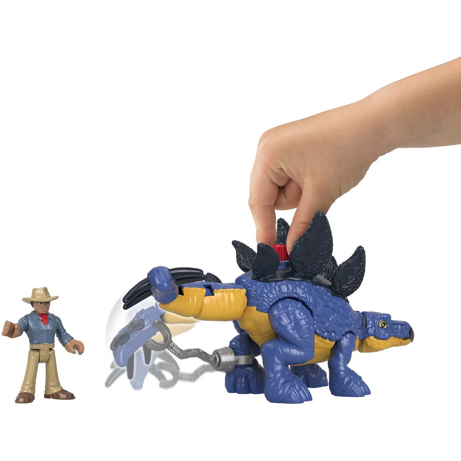 JURASSIC WORLD CAMP CREATACEOUS IMAGINEXT XL DINO STEGOSAURUS & DR. GRANT