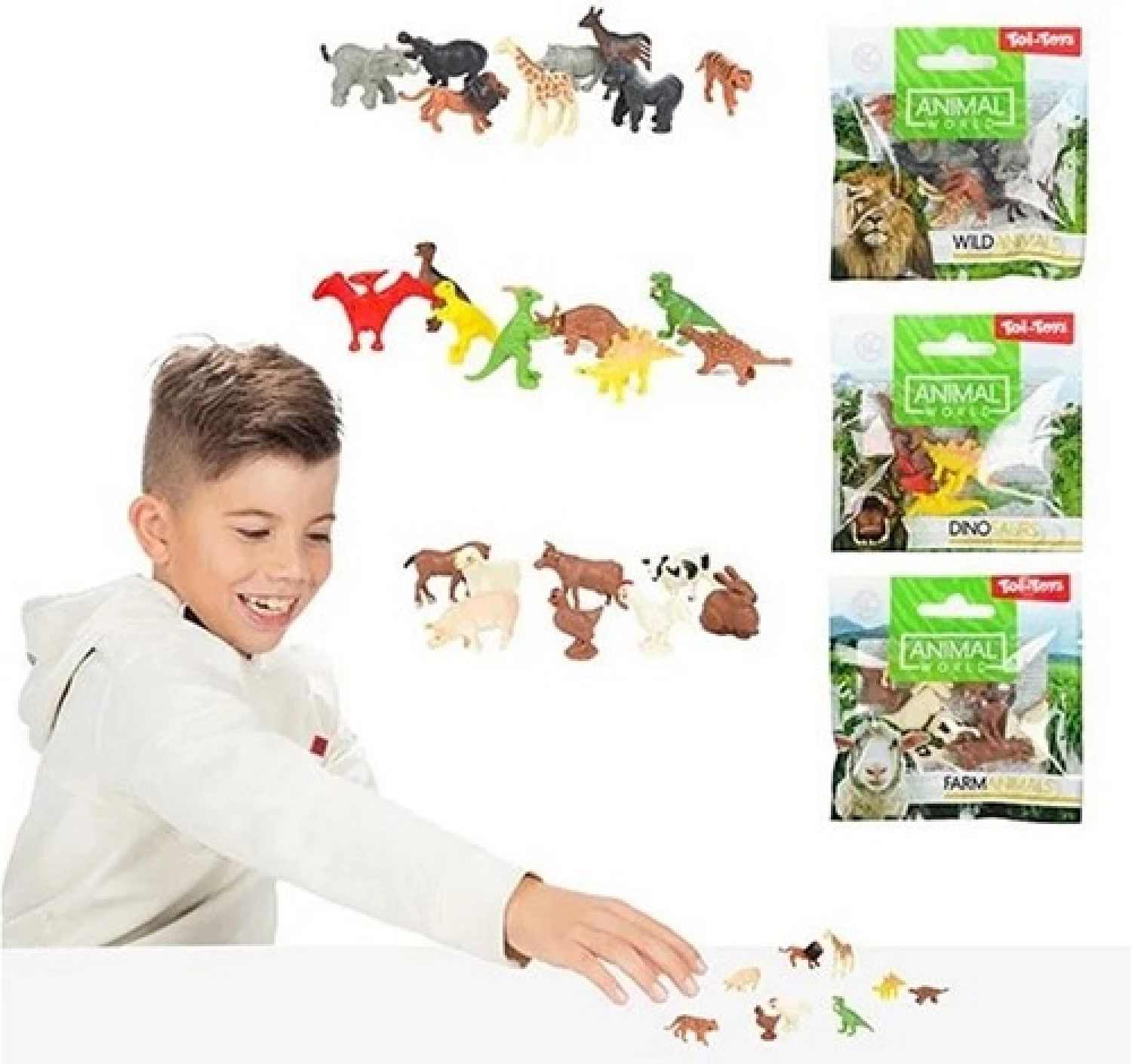ANIMAL WORLD SET MICRO ANIMALS 8PCS 3ASS