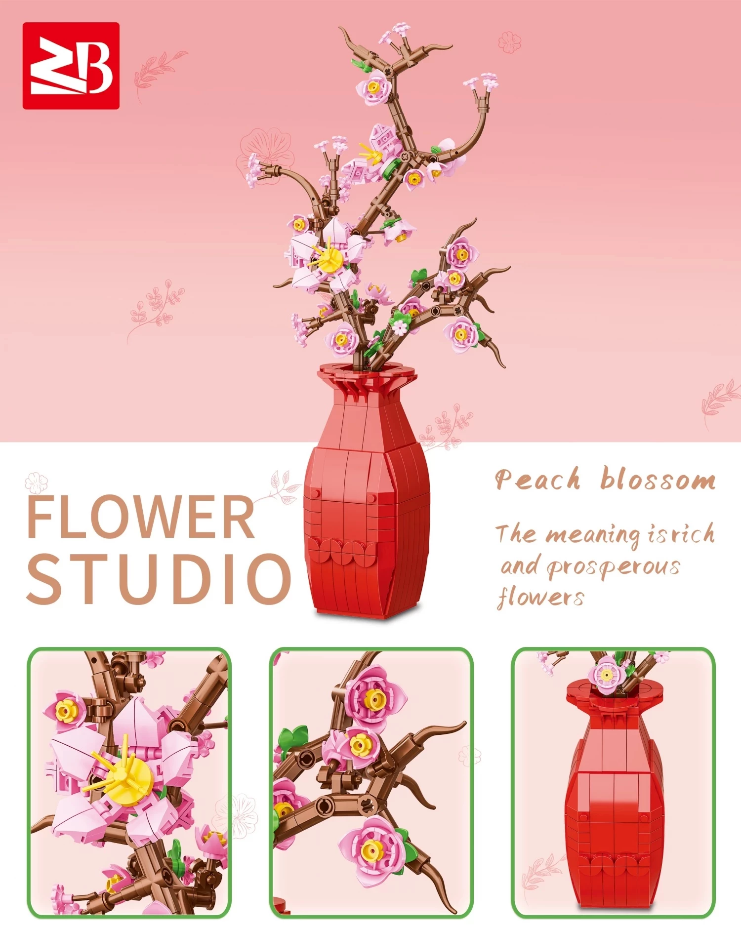 UKRASNA BILJKA PEACH BLOSSOM KOCKE 550PCS