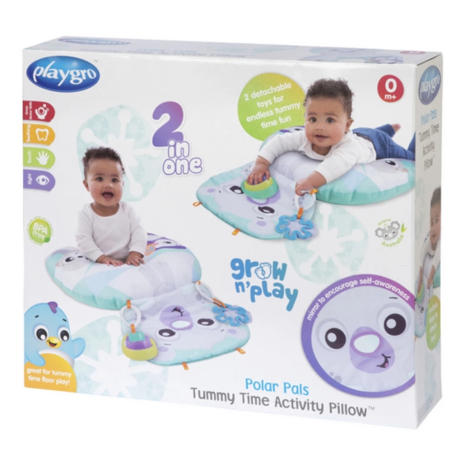 PLAYGRO GROW N' PLAY POLAR PALS TUMMY TIME ACTIVITY JASTUK