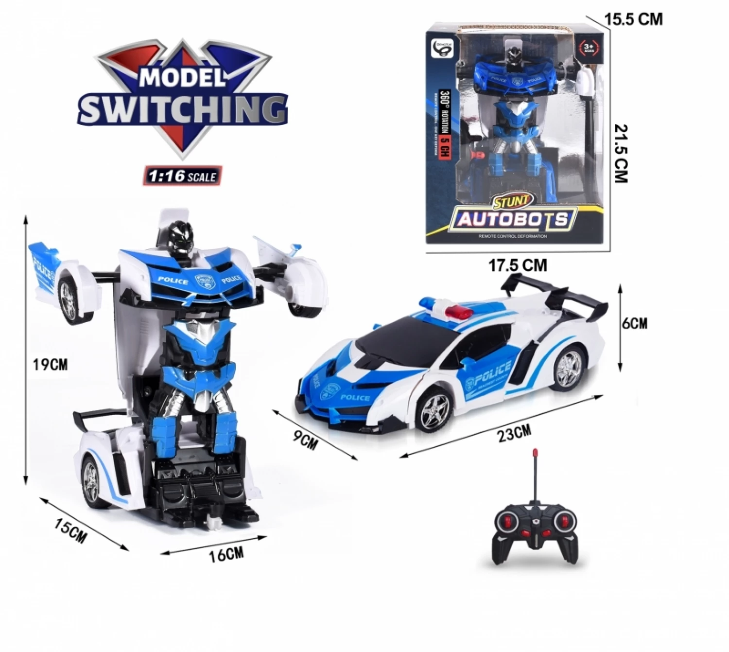 AUTOMOBIL R/C 1:16 TRANSFORMERS POLICIJA