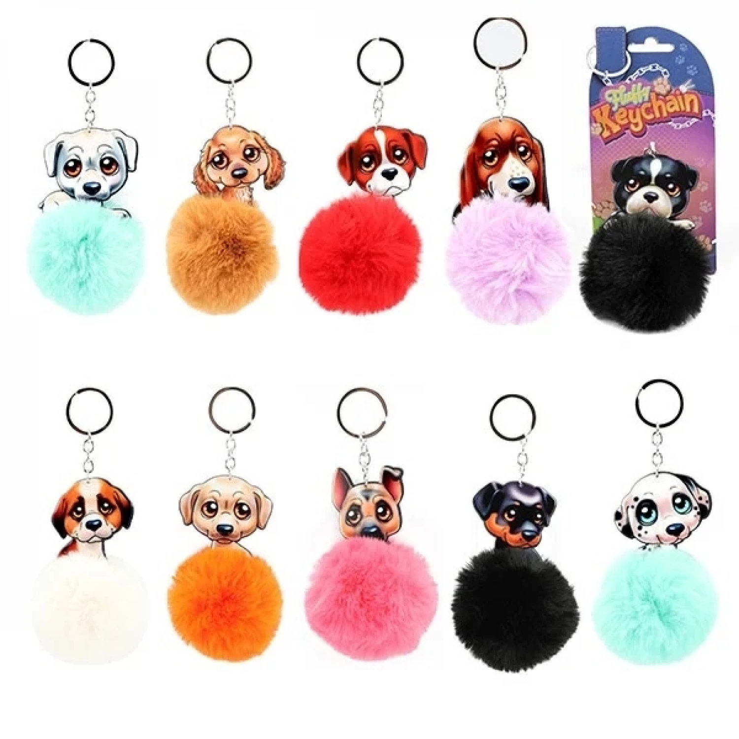FUN PRIVEZAK ZA KLJUCEVE FLUFF BALL DOG 10ASS