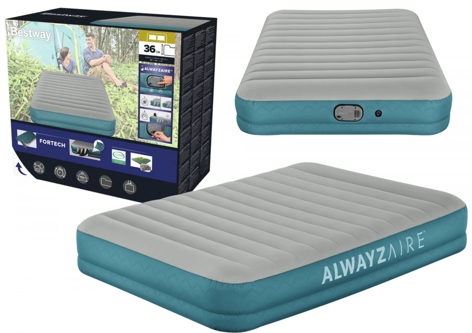 BESTWAY ALWAYZAIRE FORTECH VAZDUSNI KREVET 203X152X36 CM I DULA PUMPA