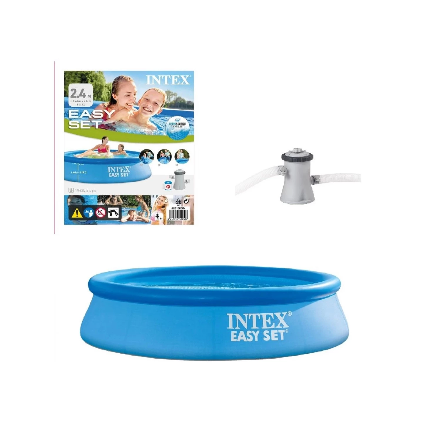 INTEX BAZEN EASY SET 244X61CM SA 12V PUMPOM 28108GN