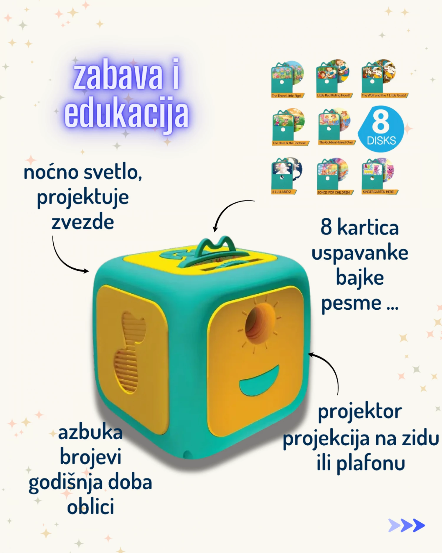 Edukativni Magicni Projektor SR Bajke, pesmice i edukacija