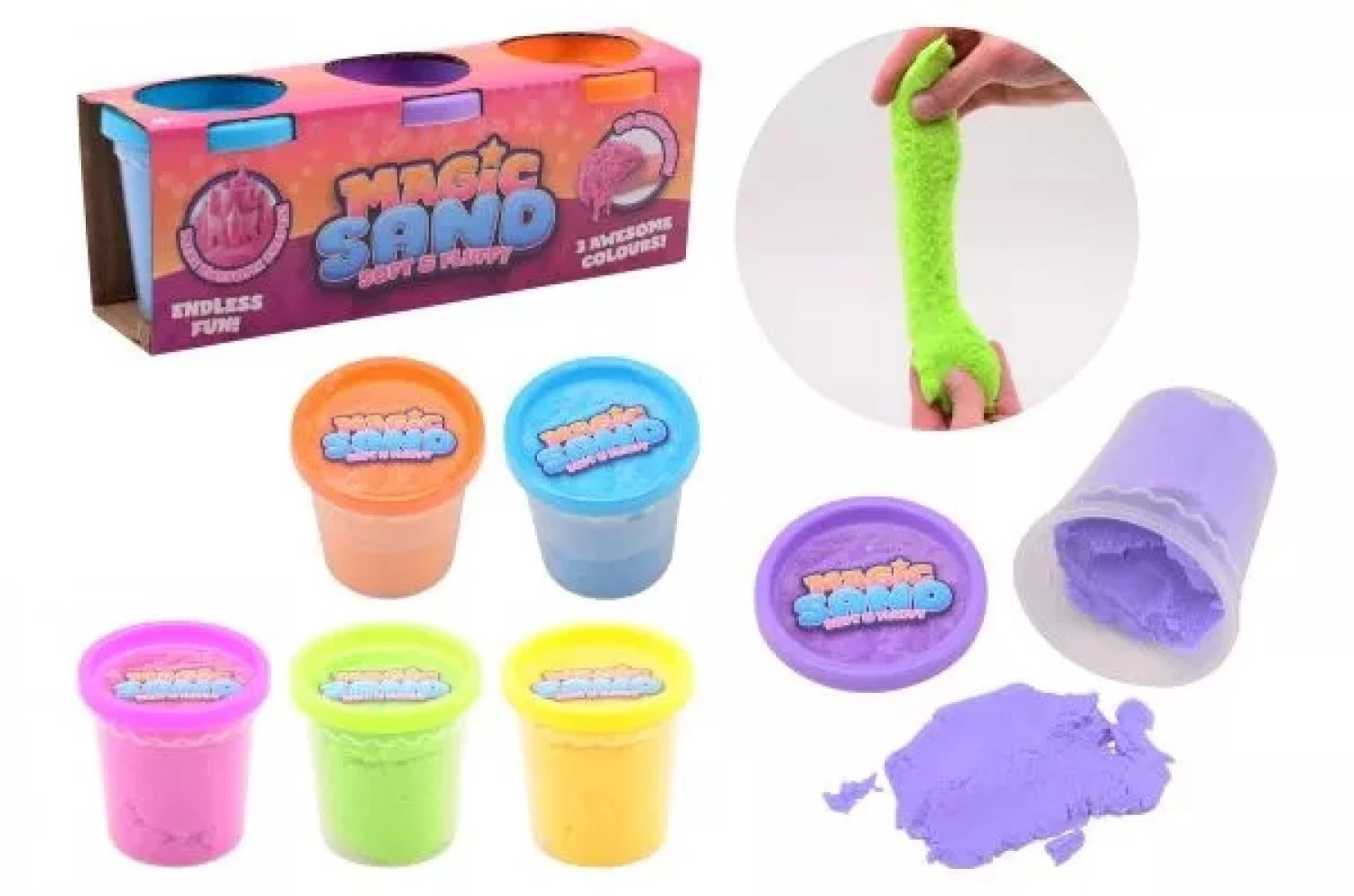 Magicni Pesak soft and fluffy set 3 pcs