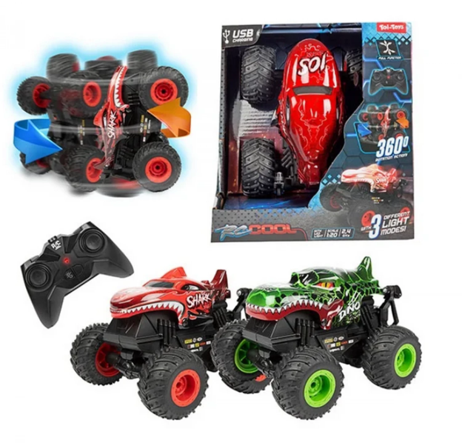 RC-COOL MONSTER TRUCK VOZILO STUNT BEAST 360