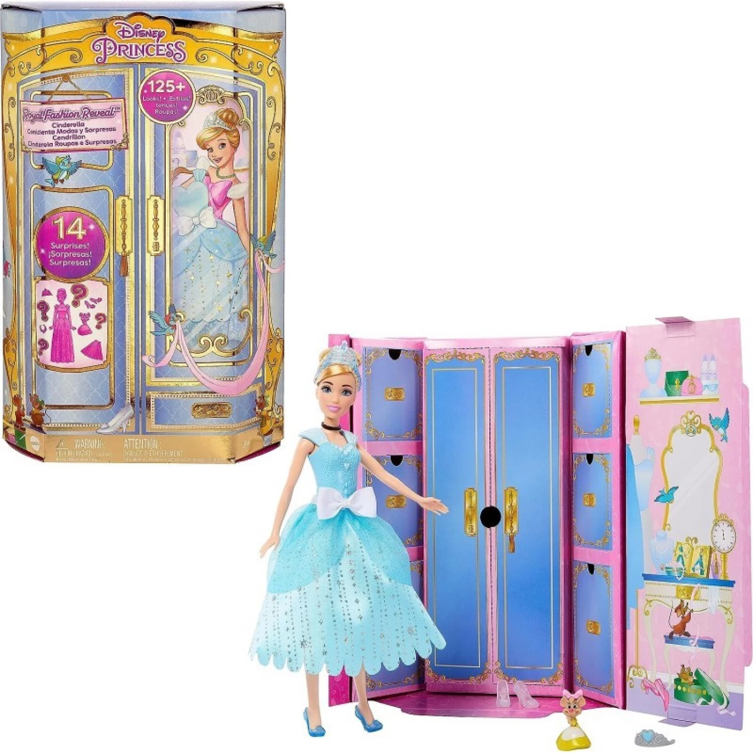 DISNEY PRINCESS FASHION REVEAL LUTKA CINDERELLA