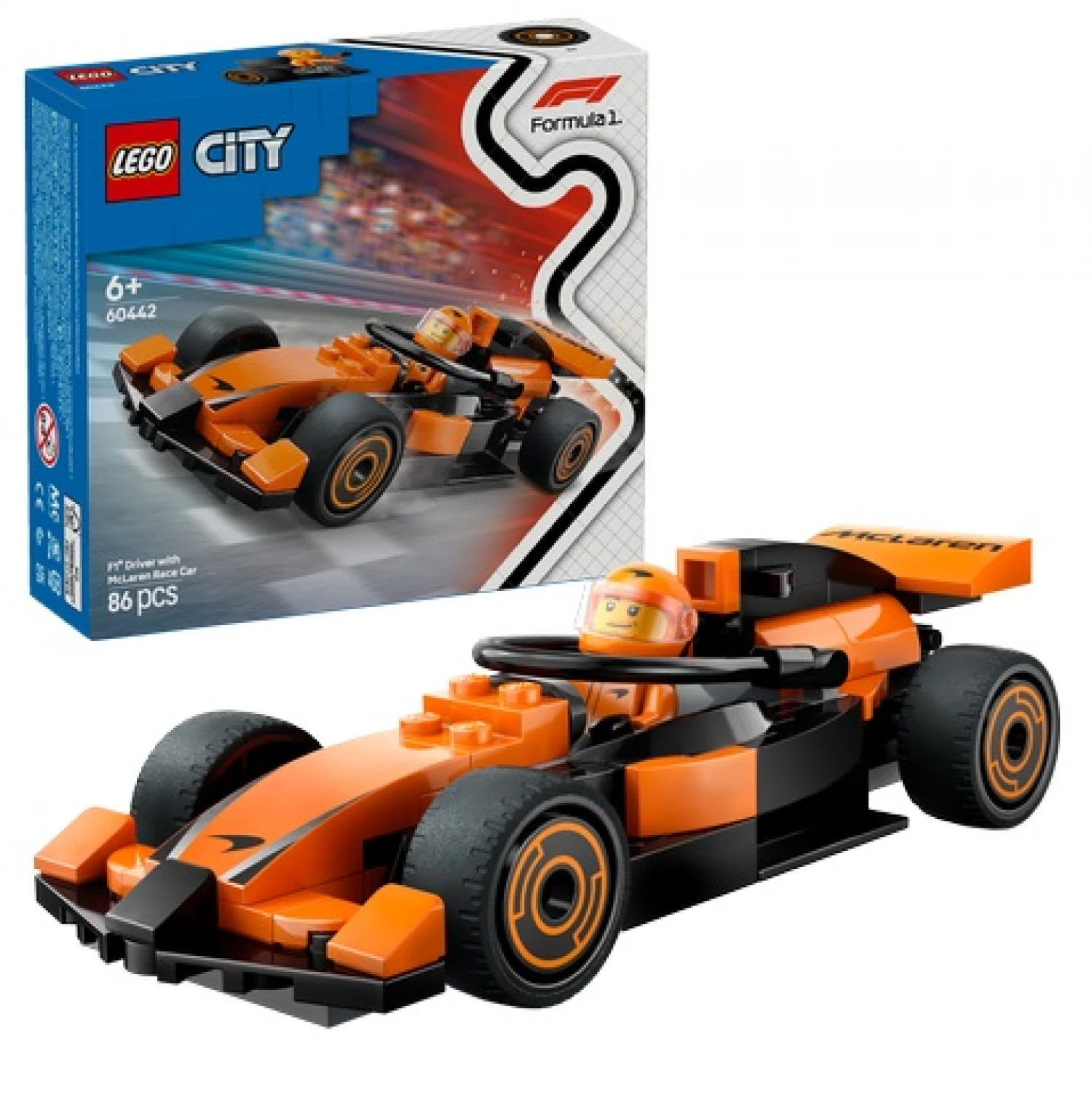 LEGO CITY F1 DRIVER WITH MCLAREN RACE CAR