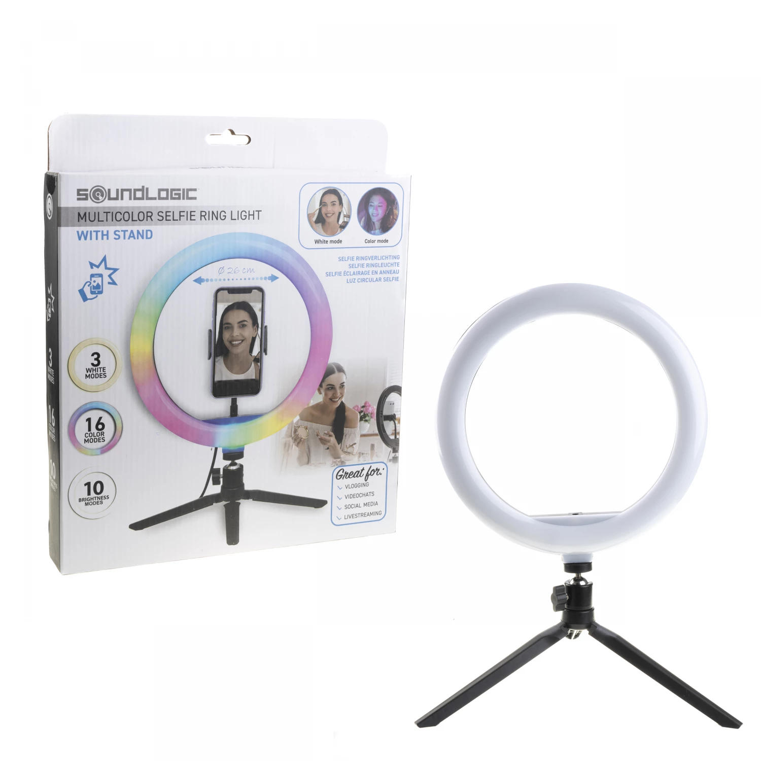 Soundlogic Stalak RGB Selfie prsten lampa LED