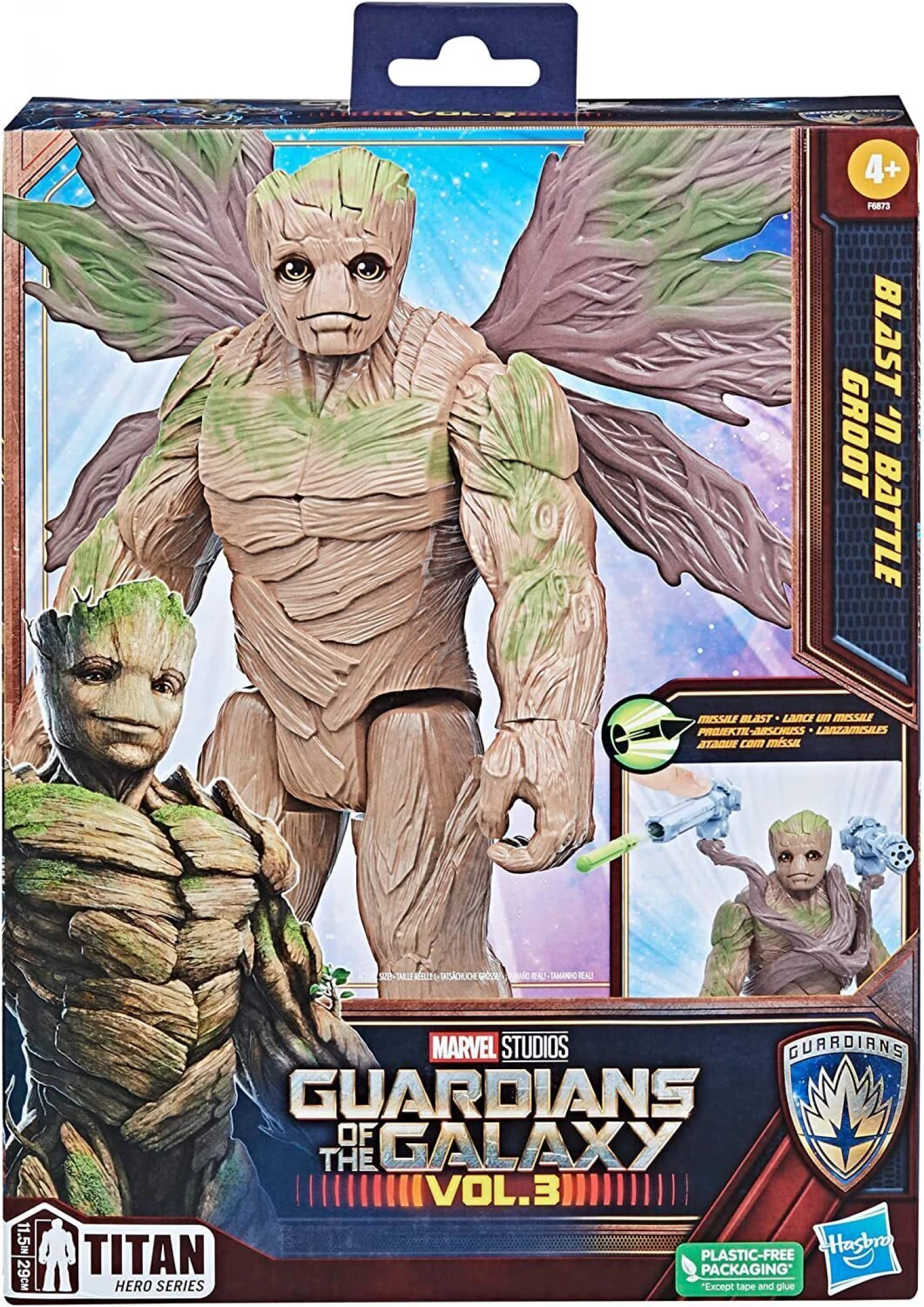 MARVEL TITAN HERO FIGURA DELUXE BLAST-N-BATTLE GROOT 29CM