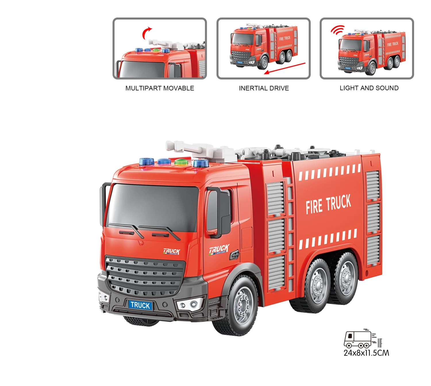 Magzy Wheels Kamion 1:18 vatrogasac sa smrkom, zvukom i svetlom