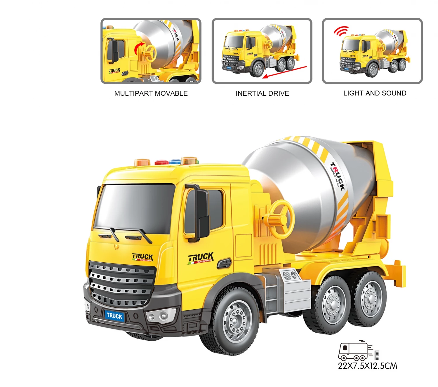 Magzy Wheels Kamion 1:18 gradjevinska mesalica sa zvukom i svetlom