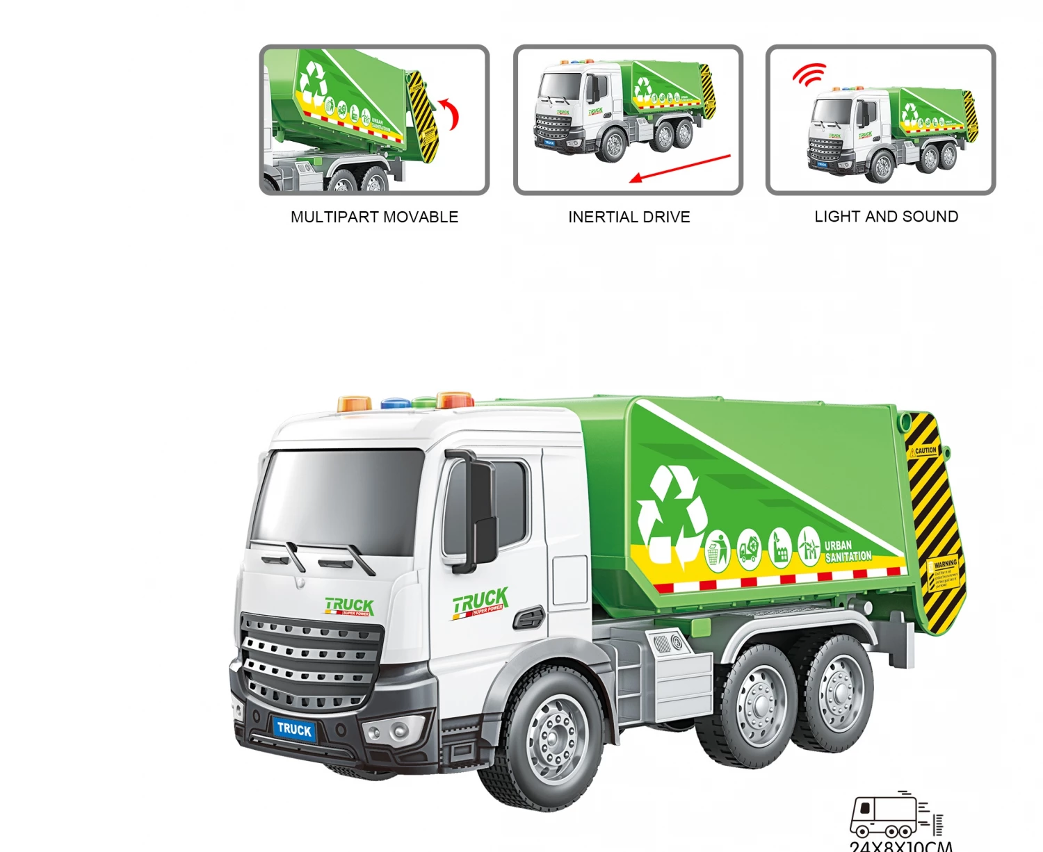 Magzy Wheels Kamion 1:18 djubretar sa zvukom i svetlom