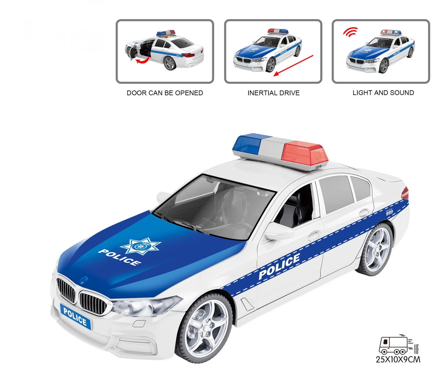 Magzy Wheels Automobil 1:16 policijski plavi sa zvukom i svetlom