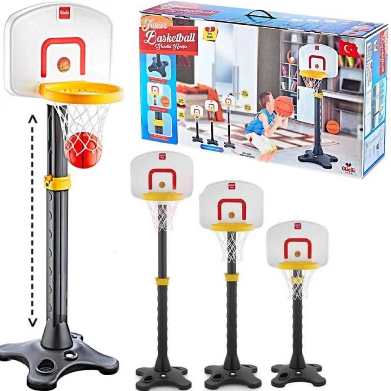 GUCLU SET ZA KOSARKU TABLA SA STALKOM VISINA PODESIVA 138-198CM