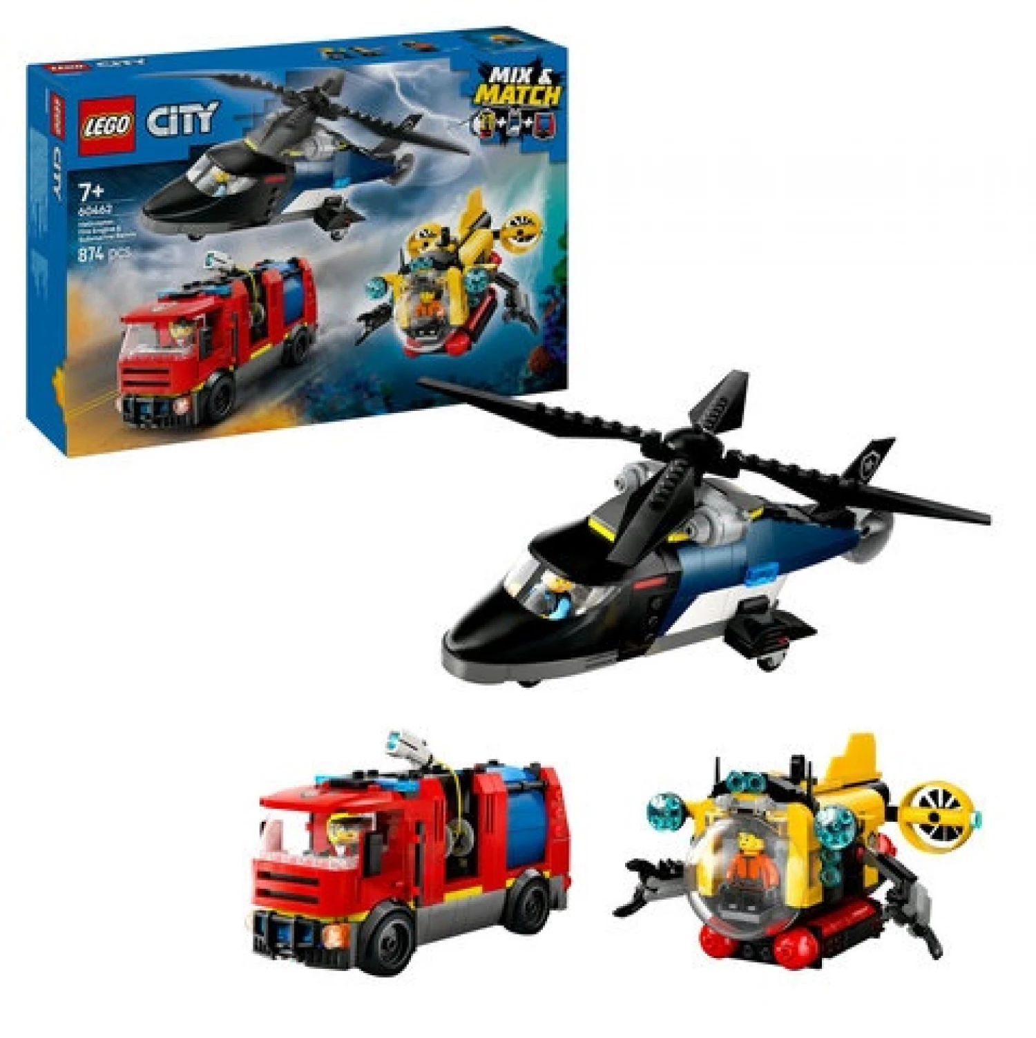 LEGO CITY HELICOPTER  FIRE TRUCK  AND  SUBMARINE REMIX