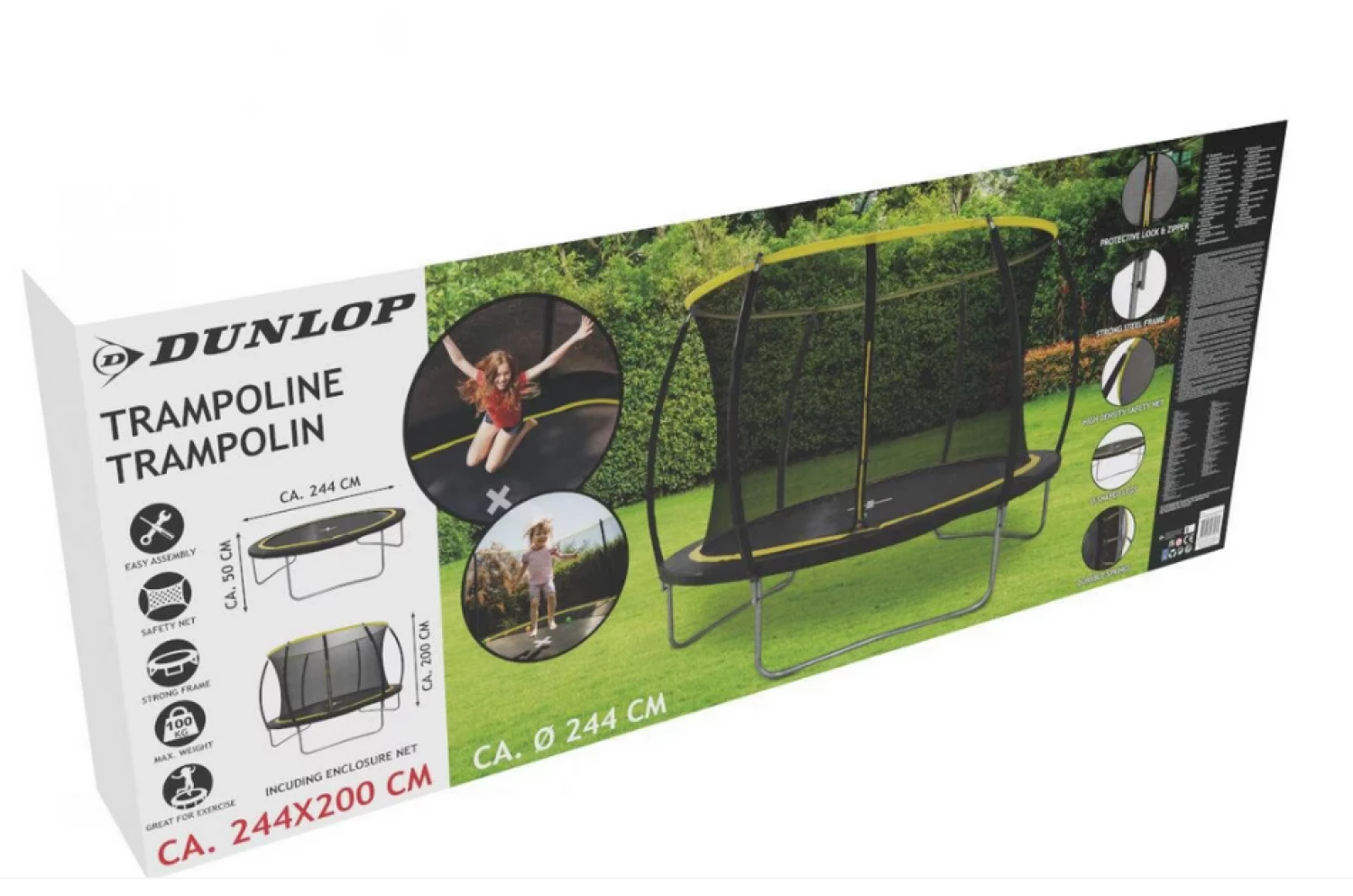 Dunlop trampolina 244x200 cm