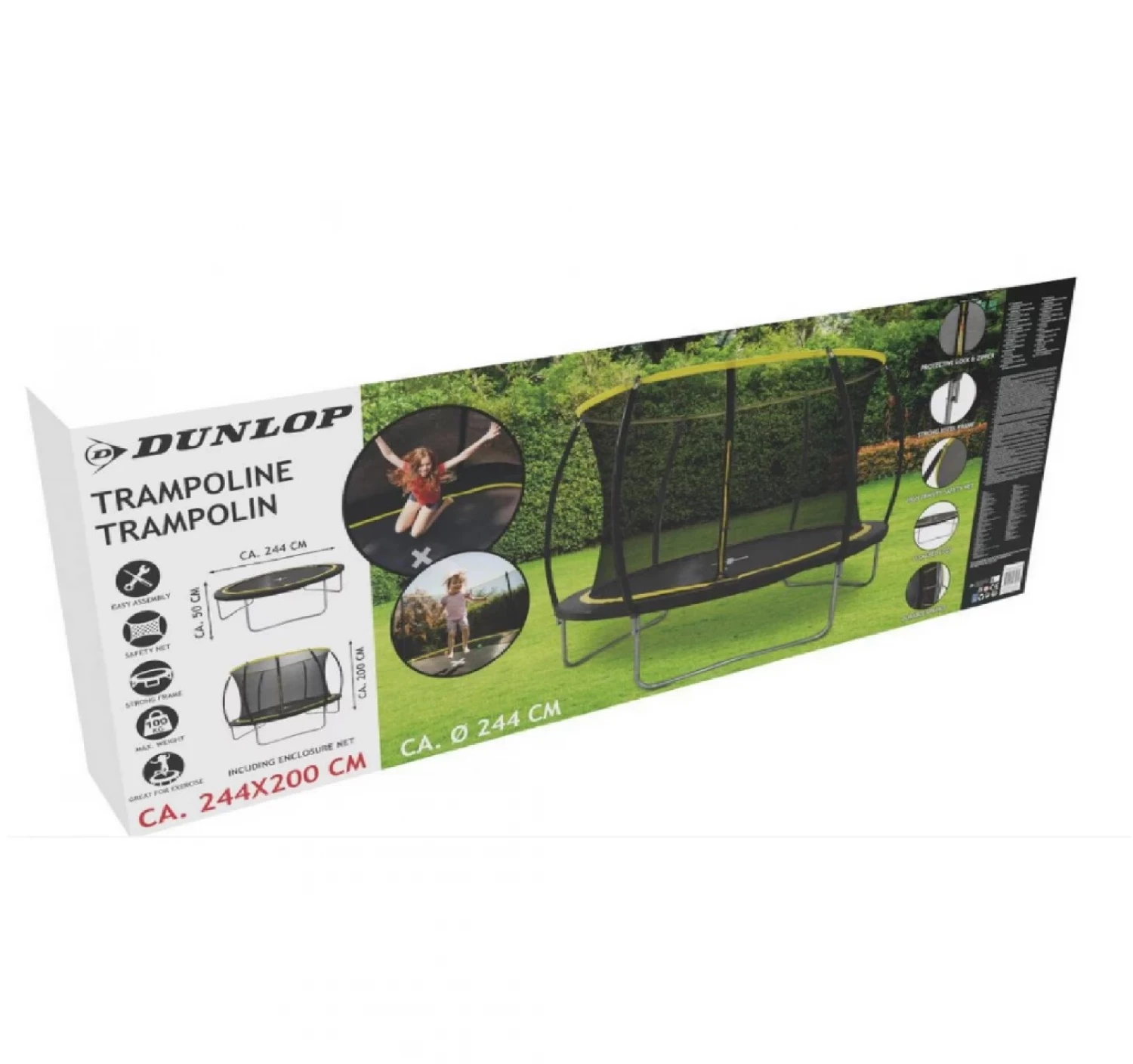 Dunlop trampolina 244x200 cm