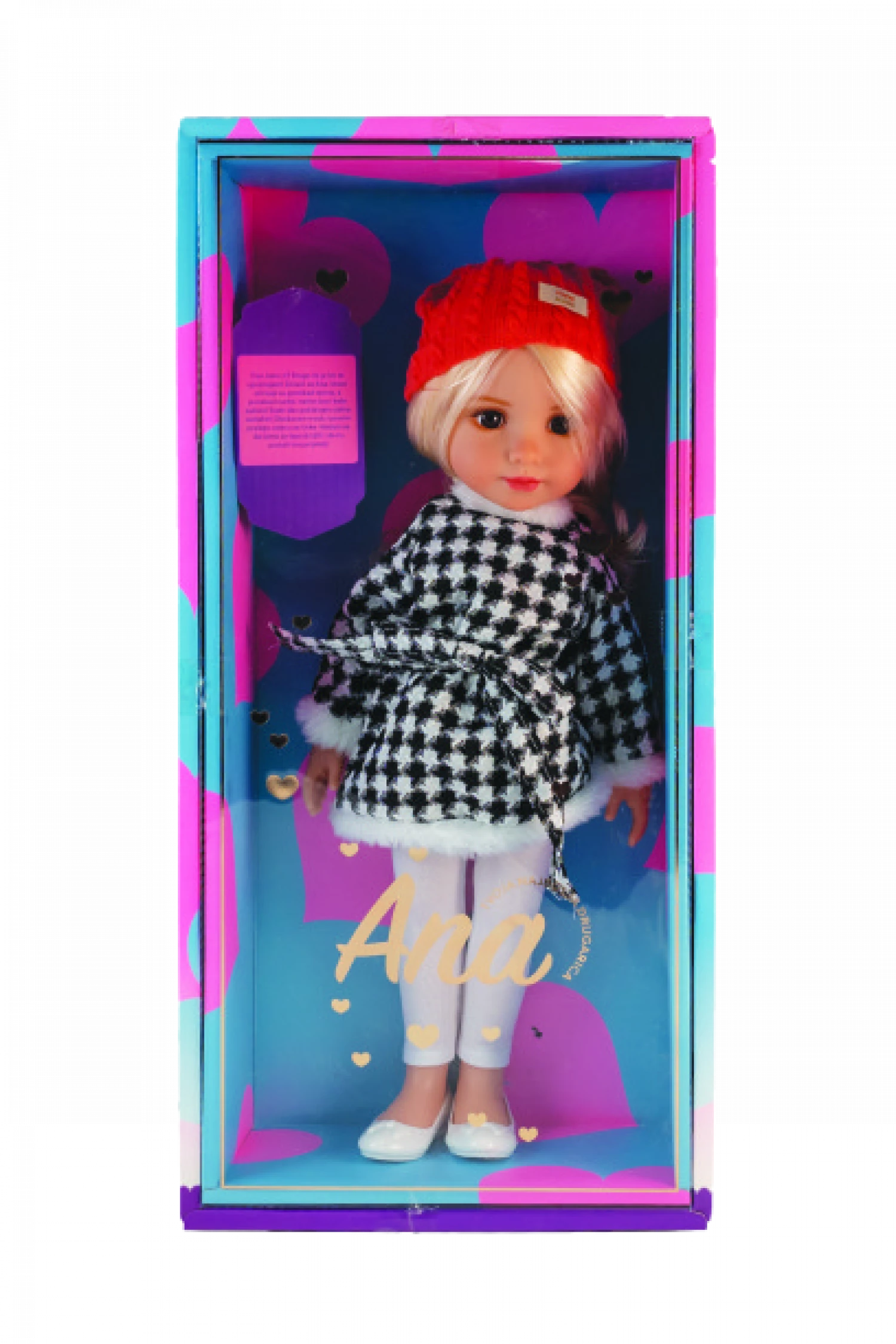 Lutka Ana SR u poklon kutiji u kaputu sa zimskom kapom