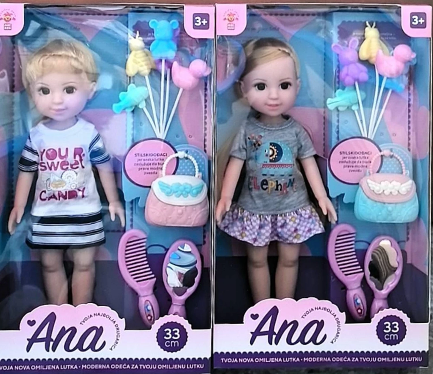 Lutka Ana SR set sa èešljem, ogledalcem I drugim dodacima