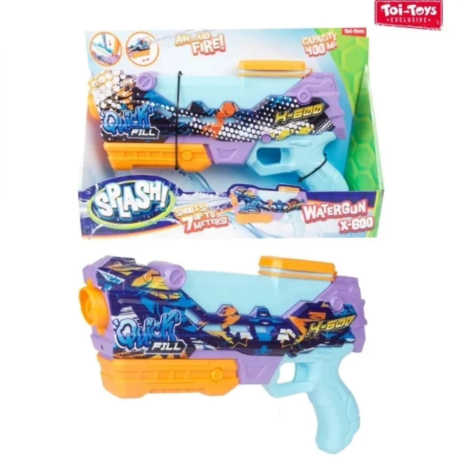 Pistolj na vodu Splash Water Gun Quick Fill X600 65212Z