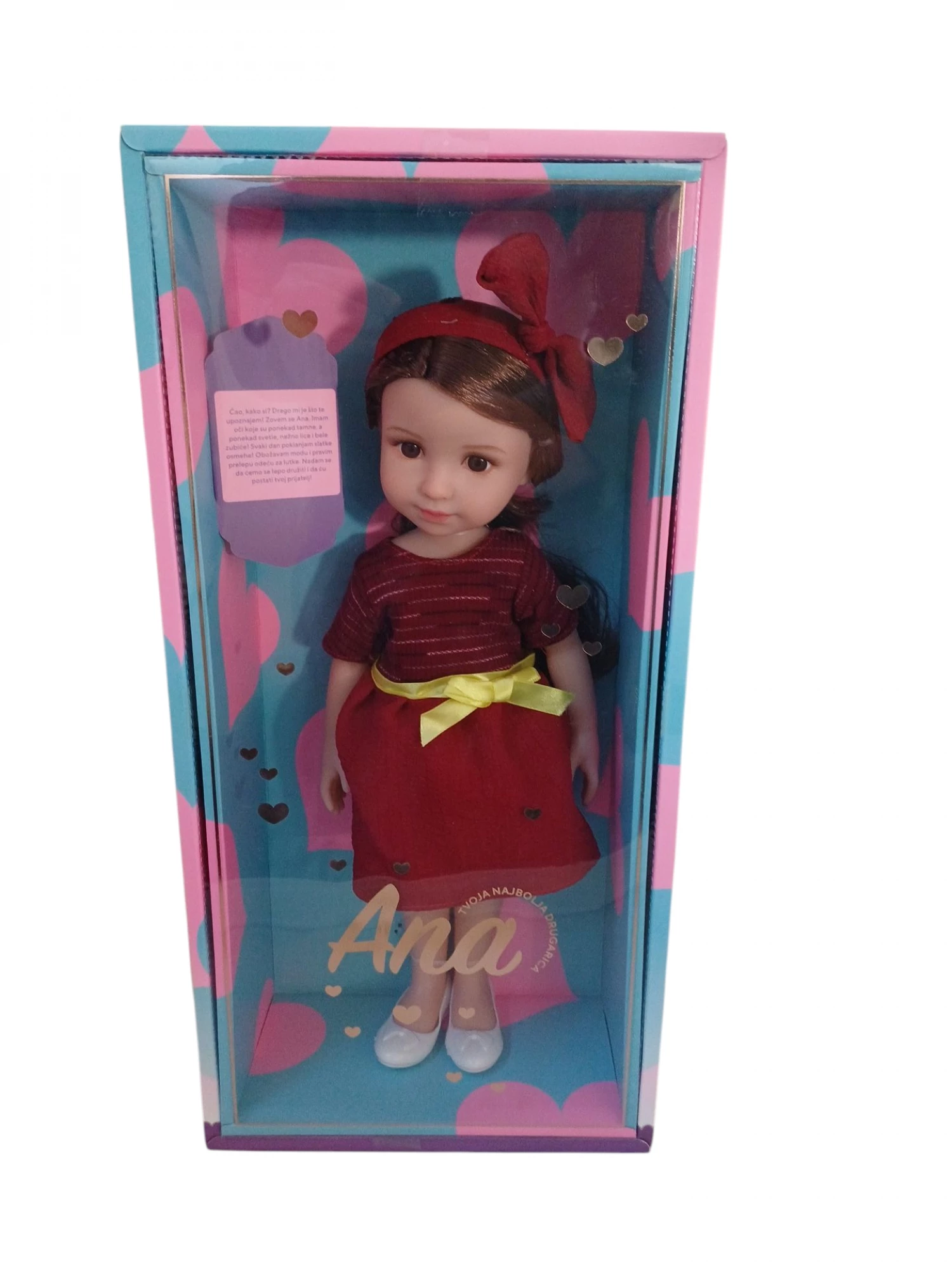 Lutka Ana SR u poklon kutiji I bordo haljini