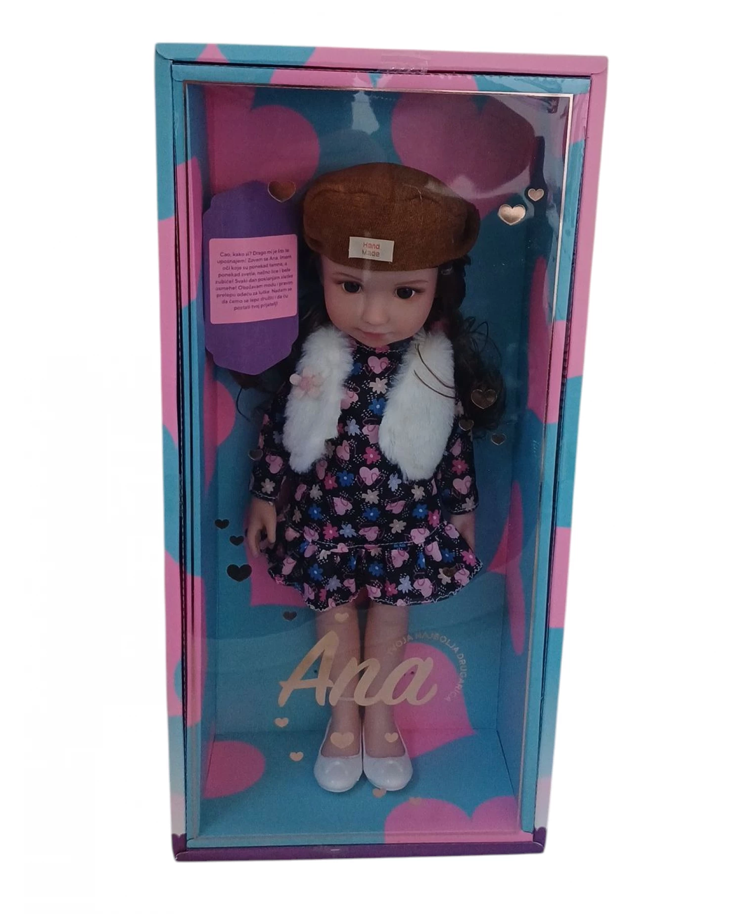 Lutka Ana SR u poklon kutiji sa beretkom i krznom